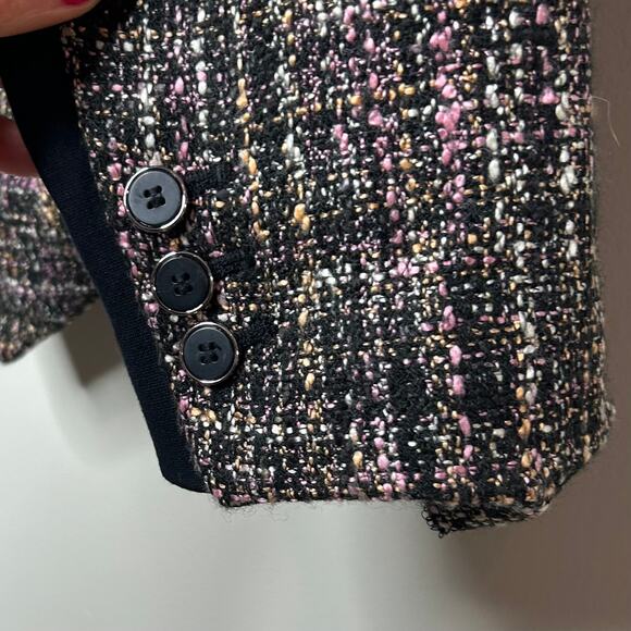 Lane Bryant Open Front Jacket Blazer Size 24 Vegan Leather Trim - Picture 8 of 12